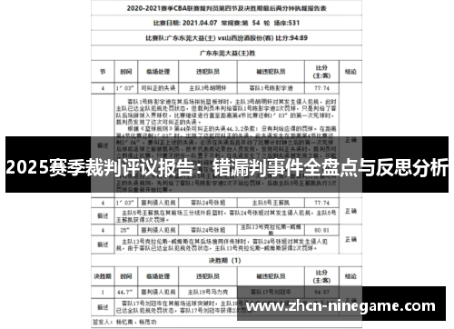 2025赛季裁判评议报告：错漏判事件全盘点与反思分析