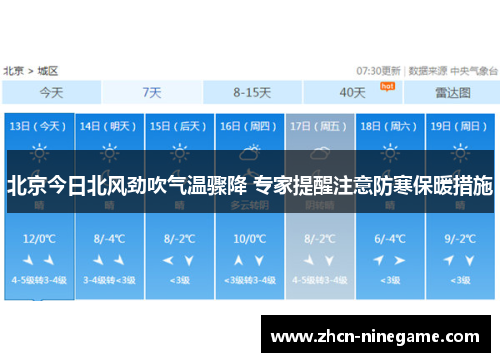 北京今日北风劲吹气温骤降 专家提醒注意防寒保暖措施